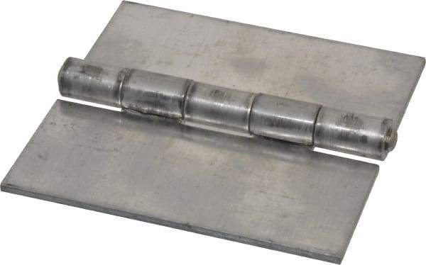 Made in USA - 4" Wide x 1/8" Thick, Blank Butt Hinge - Aluminum, Plain Finish - USA Tool & Supply