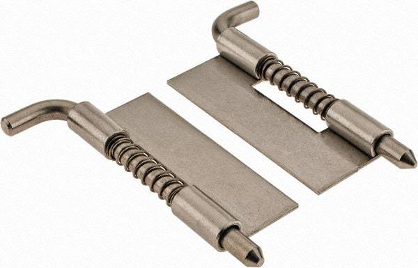 Made in USA - 1" Wide x 1/16" Thick, Spring Loaded Latch Hinge - Stainless Steel, Zinc Plated Finish - USA Tool & Supply