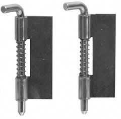 Made in USA - 1/2" Wide x 0.04" Thick, Spring Loaded Latch Hinge - Steel, Zinc Plated Finish - USA Tool & Supply