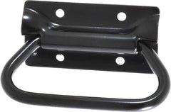 Value Collection - Chest Handle with 90° Stop - 4.1" Wide x 2.9" High, Black Enamel Coated - USA Tool & Supply