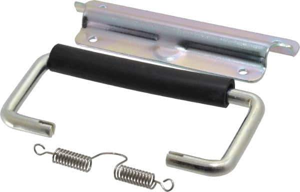 Value Collection - Full Plate Chest Handle with 90° Stop - 5-1/4" Wide x 3-1/4" High, Zinc Plated - USA Tool & Supply