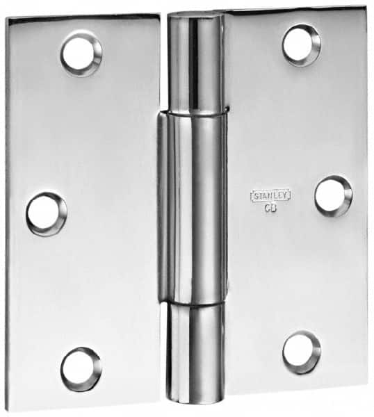 Stanley - 4-1/2" Long x 4-1/2" Wide Steel Full Mortise Commercial Hinge - USA Tool & Supply