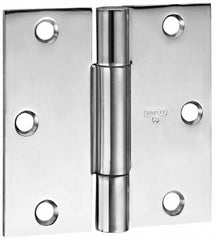Stanley - 4-1/2" Long x 4-1/2" Wide Steel Full Mortise Commercial Hinge - USA Tool & Supply
