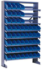 Quantum Storage - 400 Lb Capacity, 12" Deep x 36" Wide x 60" High, Steel Pick Rack - 1 Side, 32 Red Polyethylene/Polypropylene Bins - USA Tool & Supply