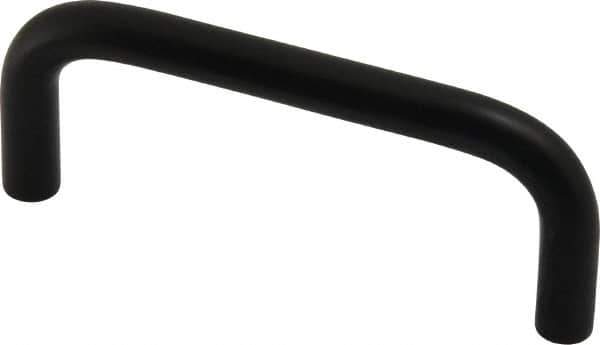 Electro Hardware - 8-32 Internal Thread, 5/16" Handle Diam, Black Anodized Aluminum Drawer Pull - 3" Center to Center - USA Tool & Supply