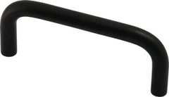 Electro Hardware - 8-32 Internal Thread, 5/16" Handle Diam, Black Anodized Aluminum Drawer Pull - 3" Center to Center - USA Tool & Supply