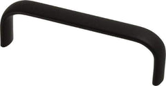 Electro Hardware - 1-1/2" High Oval Handle - Brush Black Anodized, Aluminum, 4-9/16" Center to Center - USA Tool & Supply