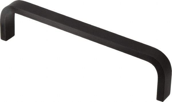 Electro Hardware - 1-1/2" High Rectangular Handle - Black Coated, Aluminum, 6" Center to Center - USA Tool & Supply