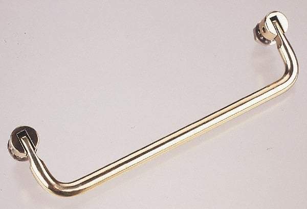 Electro Hardware - Fold Down Handle - Plain, Brass, 6" Center to Center - USA Tool & Supply