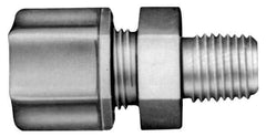 Made in USA - 5/16" Tube OD, Kynar Plastic Compression Tube Male Connector - 1/8 NPT Pipe, 275°F Max, Plastic Grip - USA Tool & Supply