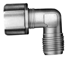Made in USA - 5/16" Tube OD, Acetal/Celcon Plastic Compression Tube Male Elbow - 1/8 NPT Pipe, 220°F Max, Plastic Grip - USA Tool & Supply