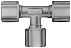 Made in USA - 5/16" Tube OD, Nylon Plastic Compression Tube Union Tee - 220°F Max, Plastic Grip - USA Tool & Supply