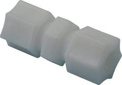Made in USA - 3/8" Tube OD, Acetal/Celcon Plastic Compression Tube Union - 220°F Max, Plastic Grip - USA Tool & Supply