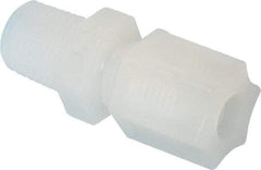 Made in USA - 5/16" Tube OD, Kynar Plastic Compression Tube Male Connector - 1/4 NPT Pipe, 275°F Max, Plastic Grip - USA Tool & Supply