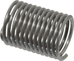 Heli-Coil - M8x1.00 Metric Fine, 16mm OAL, Free Running Helical Insert - 13 Free Coils, Tanged, 304 Stainless Steel, Bright Finish, 2D Insert Length - Exact Industrial Supply