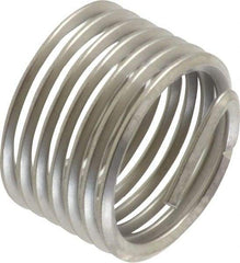 Heli-Coil - M12x1.25 Metric Fine, 12mm OAL, Free Running Helical Insert - 7-1/4 Free Coils, Tanged, 304 Stainless Steel, Bright Finish, 1D Insert Length - USA Tool & Supply