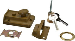 Yale - 1-1/8 to 2-1/4" Door Thickness, US3/Bright Brass Finish, Latch Deadbolt - Rim Cylinder - USA Tool & Supply