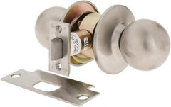 Yale - 1-3/8" Door Thickness, Stainless Steel Passage Knob Lockset - 2-3/4" Back Set, 2 Cylinder - USA Tool & Supply