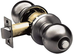 Yale - 1-3/8" Door Thickness, Stainless Steel Dummy Knob Lockset - 2-3/4" Back Set, 2 Cylinder - USA Tool & Supply