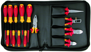 14 Piece - Insulated Pliers; Cutters; Slotted & Phillips Screwdrivers; in Zipper Carry Case - USA Tool & Supply