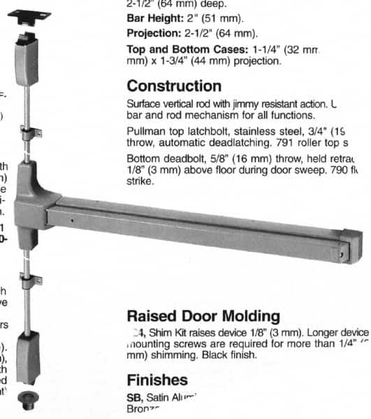 Yale - Flatbars Hand: LHR Rating: Fire Rated - USA Tool & Supply