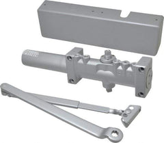 Norton Door Closers - Push & Pull Side Mount, Multi Size Closer Power Operated Damper - Aluminum Finish - USA Tool & Supply