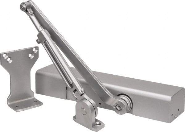 Norton Door Closers - Push & Pull Side Mount, Multi Size Closer Power Operated Damper - Aluminum Finish - USA Tool & Supply