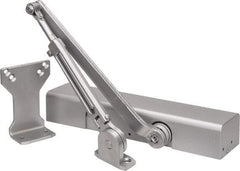 Norton Door Closers - Push & Pull Side Mount, Multi Size Closer Power Operated Damper - Aluminum Finish - USA Tool & Supply