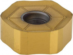 Kennametal - HNGJ End Mill Insert KC725M - TiN/TiCN/TiN Finish, 5/8" Inscribed Circle, 7/32" Thick, 1.2mm Corner Radius - USA Tool & Supply
