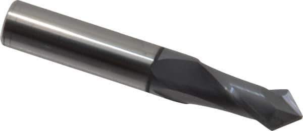 Melin Tool - 7/16" Diam, 1" LOC, 2 Flute, 90° Point Angle, Solid Carbide Drill Mill - AlTiN Finish, 2-3/4" OAL, 7/16" Shank Diam - USA Tool & Supply