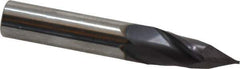 Melin Tool - 7/16" Diam, 1" LOC, 2 Flute, 60° Point Angle, Solid Carbide Drill Mill - AlTiN Finish, 2-3/4" OAL, 7/16" Shank Diam - USA Tool & Supply