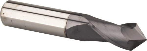 Melin Tool - 5/8" Diam, 1-1/4" LOC, 2 Flute, 90° Point Angle, Solid Carbide Drill Mill - AlTiN Finish, 3-1/2" OAL, 5/8" Shank Diam - USA Tool & Supply
