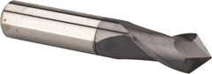 Melin Tool - 5/8" Diam, 1-1/4" LOC, 2 Flute, 90° Point Angle, Solid Carbide Drill Mill - AlTiN Finish, 3-1/2" OAL, 5/8" Shank Diam - USA Tool & Supply