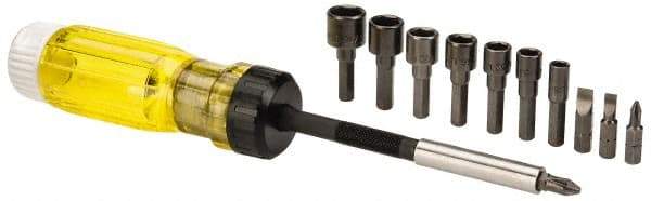 Proto - Mini-Ratchet Bit Screwdriver Kit - Phillips, Slotted, Nut Setters, Magnetic - USA Tool & Supply