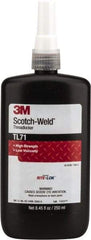 3M - 250 mL, Red, High Strength Liquid Threadlocker - Series TL71, 24 hr Full Cure Time, Hand Tool, Heat Removal - USA Tool & Supply