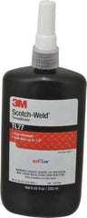 3M - 250 mL, Red, High Strength Liquid Threadlocker - Series TL77, 24 hr Full Cure Time, Hand Tool, Heat Removal - USA Tool & Supply