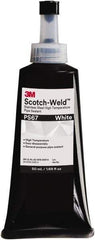 3M - 50 mL Tube White Pipe Sealant - Dimethacrylate, 400°F Max Working Temp, For Seal Hydraulic & Pneumatic Pipes & Fittings - USA Tool & Supply