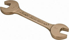 Ampco - 1" x 1-1/8" Nonsparking Open End Wrench - 10-1/4" OAL, Double End, Plain Finish, 15° Head Angle - USA Tool & Supply