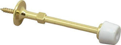 Stanley - 2-15/16" Projection Solid Door Stop - Wall Mount, Bright Brass Finish - USA Tool & Supply