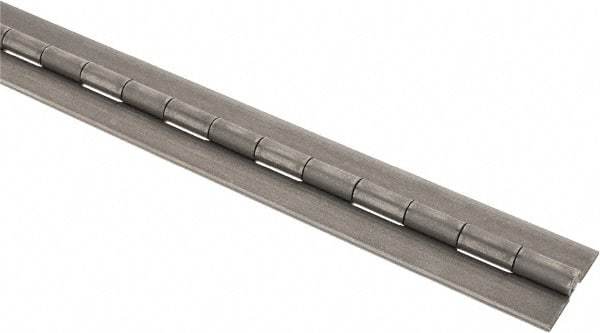 Made in USA - 72" Long x 2" Wide, 1" Knuckle, Steel Continuous Hinge - 1/4" Pin Diam, 0.09" Thick without Holes - USA Tool & Supply