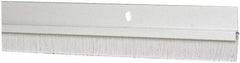 Pemko - Door Bottom Sweep - Nylon Brush, 1-1/2" High, Clear Anodium Aluminum Coated - USA Tool & Supply