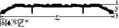 Pemko - 72" Long x 6" Wide x 1/2" High, Saddle Threshold - Gray PemKote Skid Resistant Surface - USA Tool & Supply