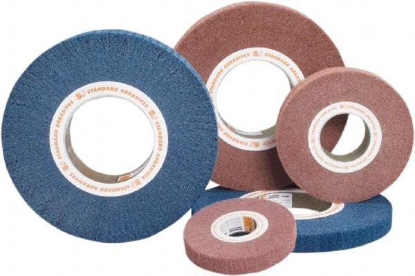Standard Abrasives - 8 Inch Diameter Aluminum Oxide Unmounted Flap Wheel - 3 Inch Hole, 1 Inch Wide, Density 5, Non Woven, Very Fine Grade, 3,200 Max RPM - USA Tool & Supply