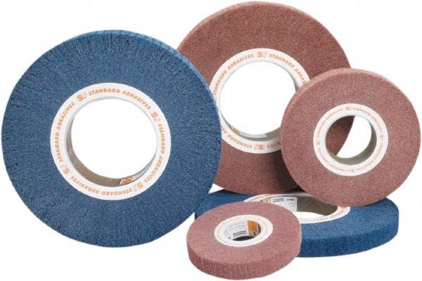 Standard Abrasives - 12 Inch Diameter Aluminum Oxide Unmounted Flap Wheel - 5 Inch Hole, 2 Inch Wide, Density 5, Non Woven, Very Fine Grade, 2,500 Max RPM - USA Tool & Supply