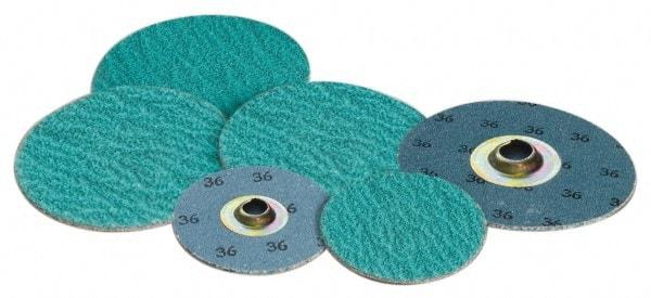 Standard Abrasives - 1" Disc Diam, 36 Grit, Zirconia Alumina Quick Change Disc - Type S Attaching System, Coated, Green, Very Coarse Grade - USA Tool & Supply