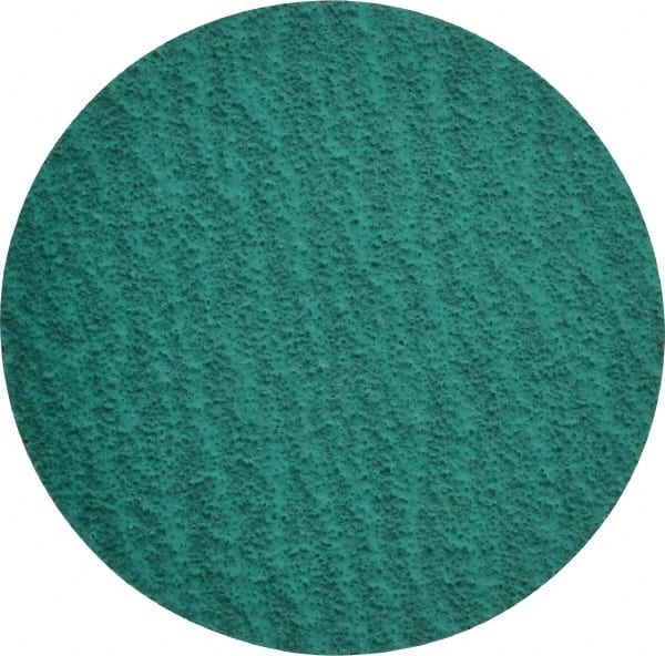 Quick-Change Disc: SocAtt, 3″ Disc Dia, 60 Grit, Zirconia Alumina, Coated Green, Cloth Backed, 18,000 RPM