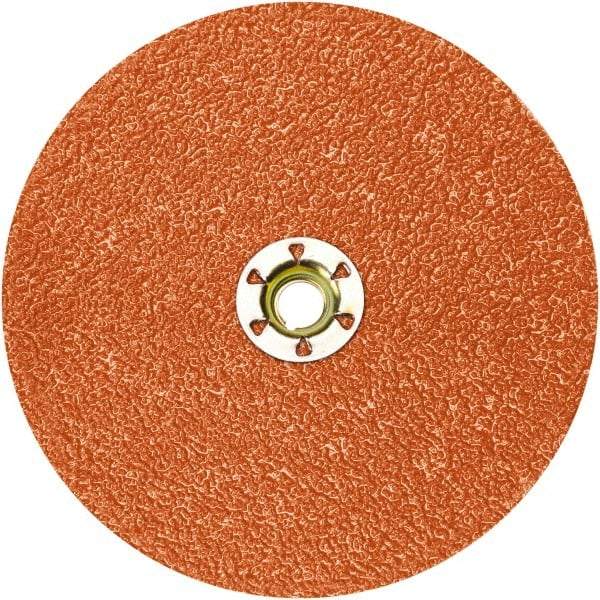Standard Abrasives - 3" Disc Diam, 80 Grit, Ceramic Quick Change Disc - Type S Attaching System, Coated, Red, Medium Grade - USA Tool & Supply
