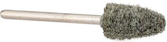 Standard Abrasives - 3/8" Head Diam x 3/4" Thickness, B52, Pointed End, Aluminum Oxide Mounted Point - Light Gray, Fine Grade, 45,300 RPM - USA Tool & Supply