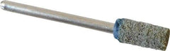 Standard Abrasives - 1/4" Head Diam x 1/2" Thickness, W163, Cylinder End, Aluminum Oxide Mounted Point - Blue, 60,000 RPM - USA Tool & Supply