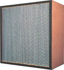 Made in USA - 23-3/8" High x 11-3/8" Wide 11-1/2" Deep, 99.97% Capture Efficiency, HEPA Air Filter - Microfiber Paper Media, Particle Board Frame, 500 FPM Max, 950 CFM, 180°F Max, Use with Hospitals & Clean Rooms - USA Tool & Supply